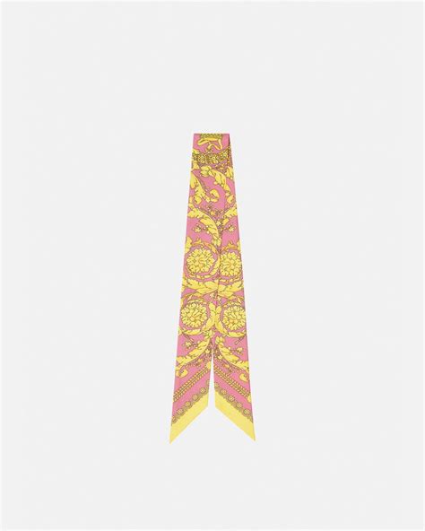 versace tie-detailed baroque-print silk caftan|Versace Barocco Silk Scarf Tie .